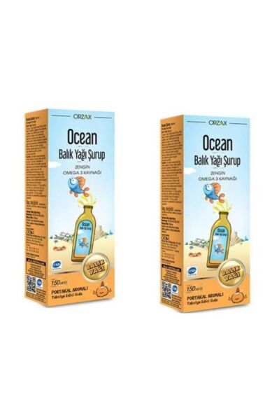 Orzax Ocean Balık Yağı Şurubu Portakal Aromalı 150ml | 2 Adet