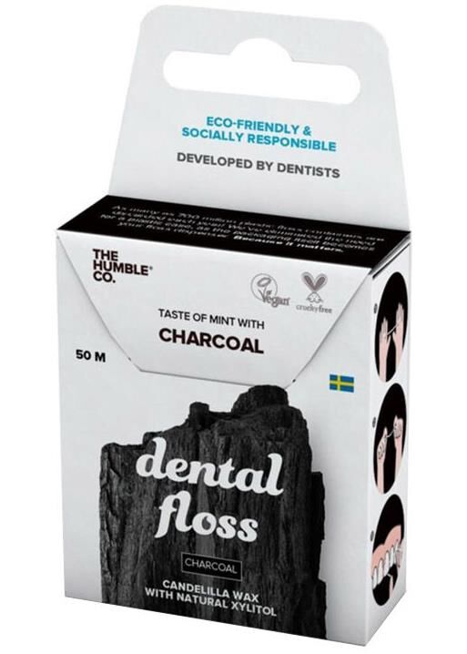 Humble Dental Floss Fresh Charcoal 50m | Aktif Kömürlü Diş İpi