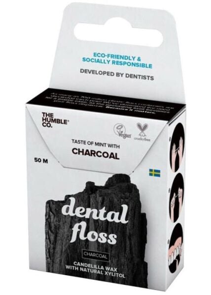 Humble Dental Floss Fresh Charcoal 50m | Aktif Kömürlü Diş İpi