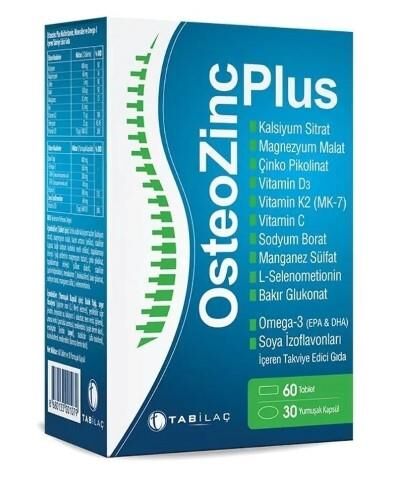 Tab İlaç OsteoZinc Plus 60 Tablet + 30 Yumuşak Kapsül