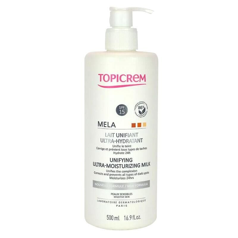 Topicrem MELA Lightening Ultra Moisturizing Milk 500ml | Aydınlatıcı ve Nemlendirici Bakım Sütü