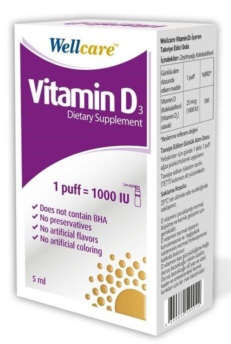 Wellcare Vitamin D3 1000IU Sprey 5ml