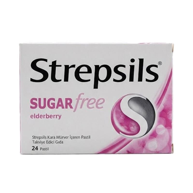 Strepsils Sugar Free Elderberry Kara Mürver 24 Pastil
